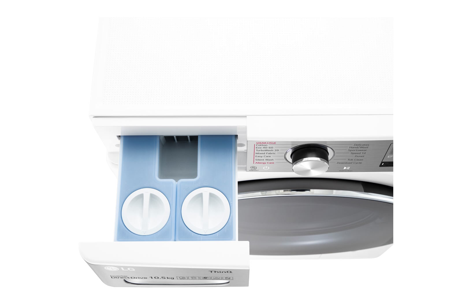 LG Lavatrice 10,5kg AI DD™ | Serie V9 Classe A | 1600 giri, TurboWash 360, Autodosaggio, Vapore antipiega, Wi-Fi | White, F6WV910P2EA