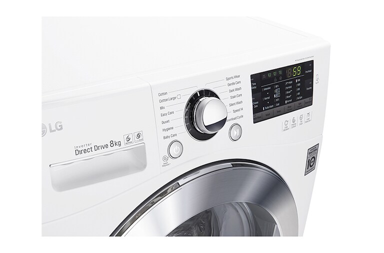 LG Lavatrice TurboWash™ 8 Kg Oblò Cromato, FH2A8TDN2
