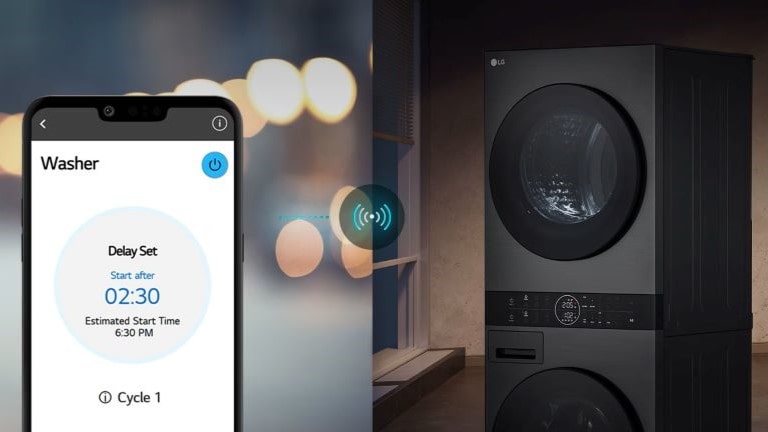 programma le tue lavatrici, asciugatrici o lavastoviglie di notte da remoto con LG