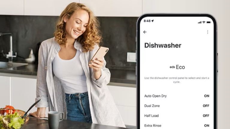 puoi programmare anche da smartphone il programma eco sulle lavastoviglie LG