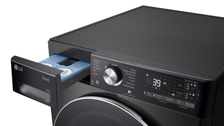 Simboli scomparti per il detersivo della lavatrice: immagine di un cassetto per il detersivo della lavatrice LG