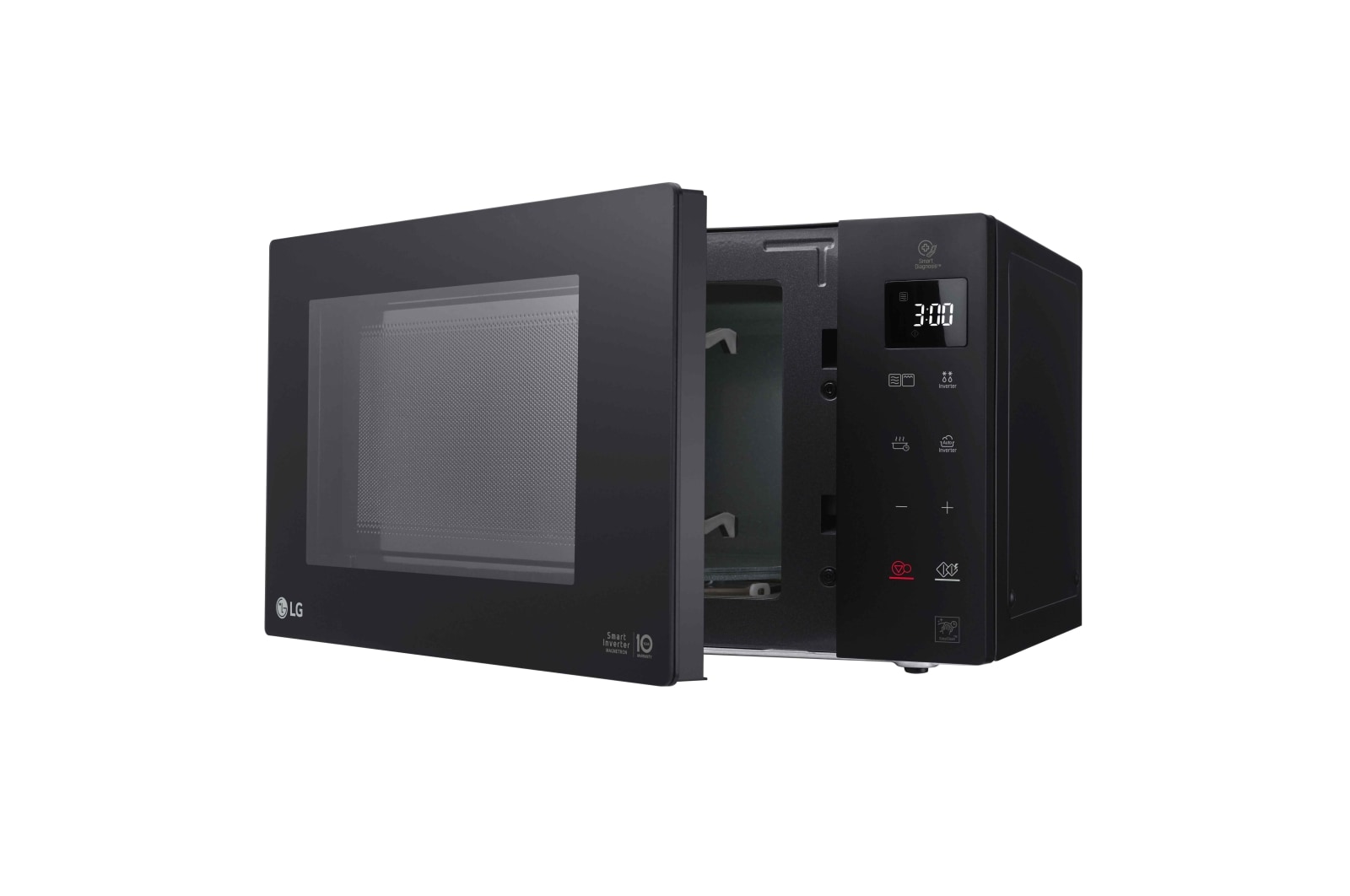 LG Microonde 23 litri, potenza 1000W | Cottura a vapore, Smart Inverter, Nero, MH6336GDB