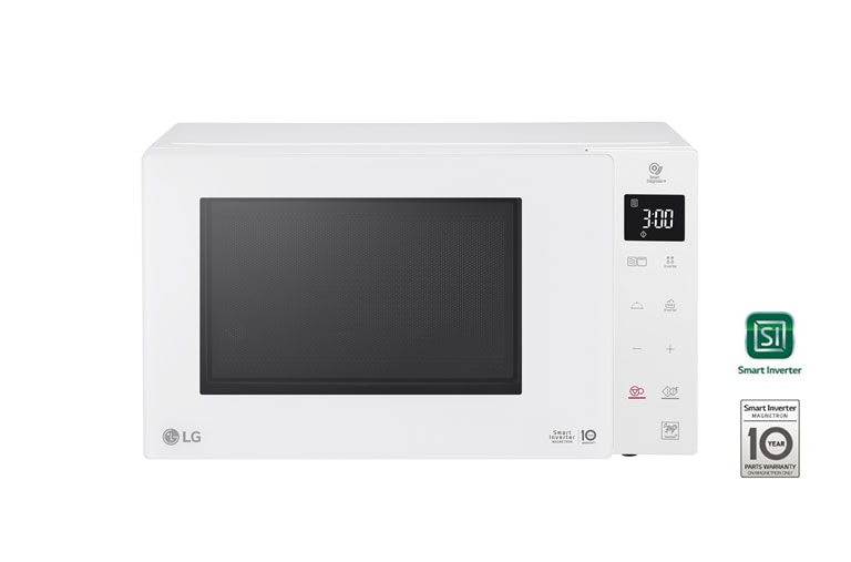 Vista frontale di Microonde 25 litri, potenza 1000W | Cottura a vapore, Smart Inverter, Bianco MH6535GDH