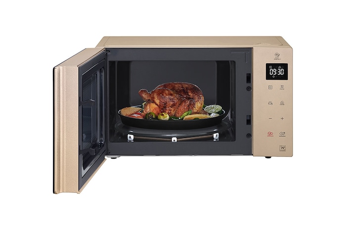 LG Microonde NeoChef 25 litri, potenza 1000W | Grill, Scongelamento, Lievitazione, Ricette, Smart Inverter | Ash Blonde, MH6535GISA