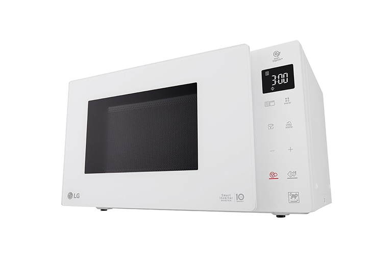 LG Microonde 25 litri, potenza 1000W | Grill e Frittura leggera, Smart Inverter, Bianco, MH6535GPH