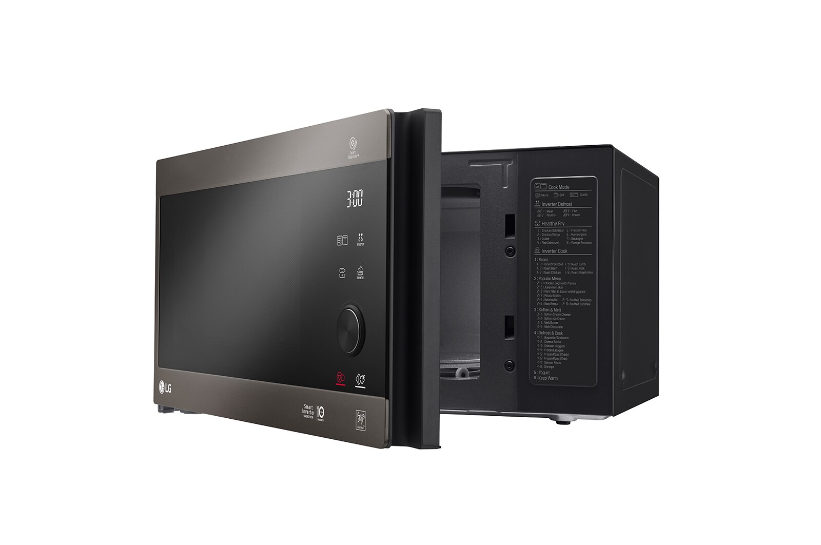 LG microonde Smart Inverter Grill 25 litri Potenza 1150W Colore Grigio Cenere, MH6565CPT