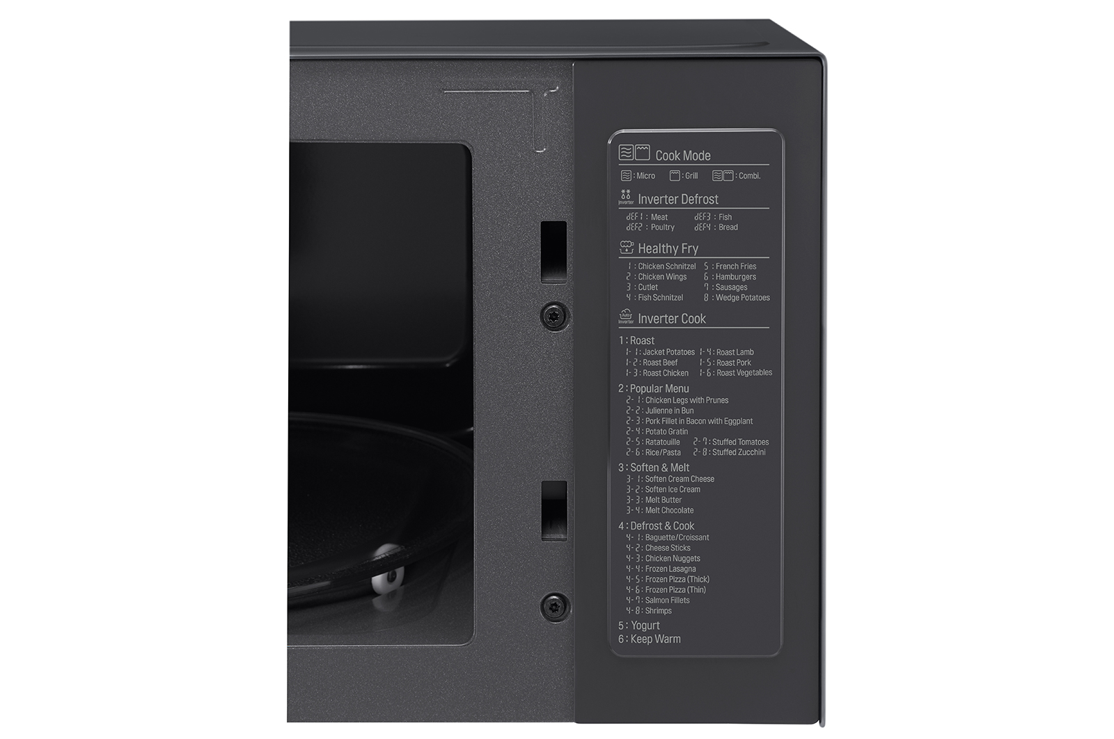 LG Microonde MH6565CPW dettagli modalità cottura