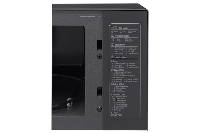 LG Microonde NeoChef 25 litri, potenza 1000W | Frittura leggera, Grill, Lievitazione, Ricette, Smart Inverter | Inox nero, MH6565CPW