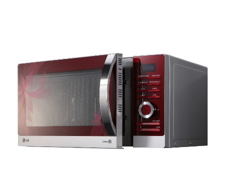 LG Microonde Grill 28 litri i-wave Cottura a vapore Colore Red Flower, MH6883ATF