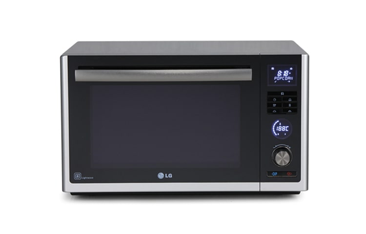 Vista frontale di Forno con Tecnologia Lightwave™, ventilato, 38 litri e con kit vapore Steam Chef MJ3881BF