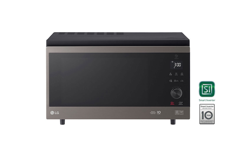 LG microonde Smart Inverter Combinato 39 litri Potenza 1350W Cottura a Vapore Color Inox Black Steel, MJ3965ACT