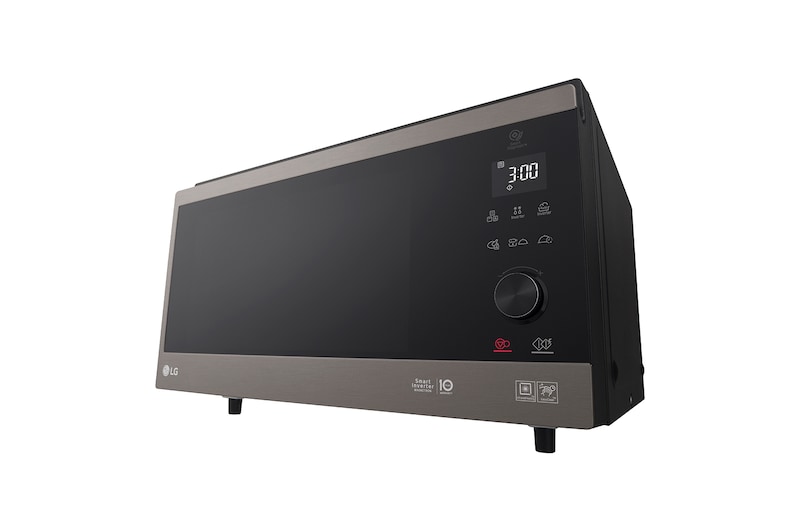 LG microonde Smart Inverter Combinato 39 litri Potenza 1350W Cottura a Vapore Color Inox Black Steel, MJ3965ACT