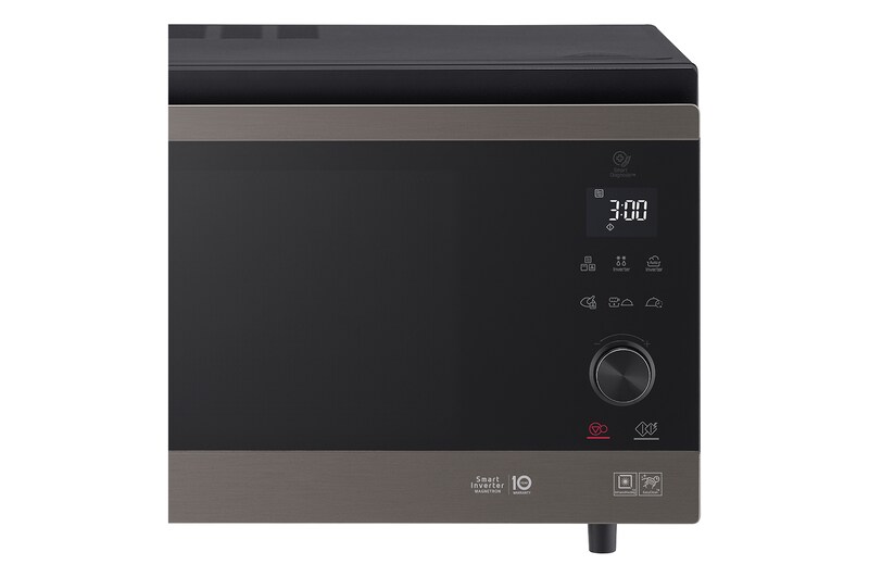 LG microonde Smart Inverter Combinato 39 litri Potenza 1350W Cottura a Vapore Color Inox Black Steel, MJ3965ACT