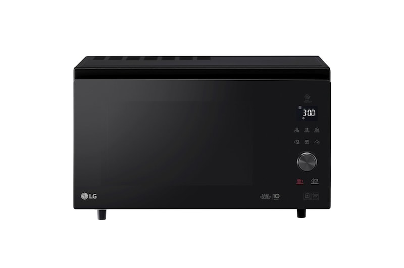 Vista frontale di Microonde combinato 39 litri, potenza 1100W | Frittura leggera, Smart Inverter, Nero Fumè MJ3965BPB