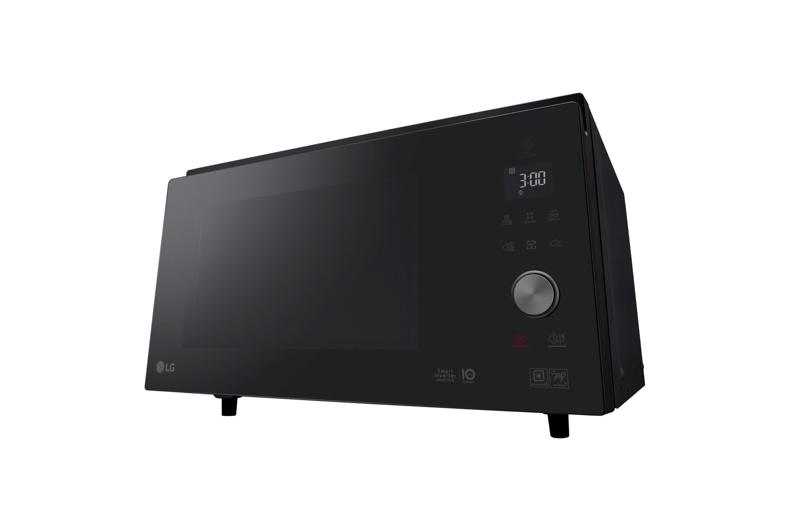 Vista frontale diagonale del forno Microonde LG modello MJ3965BPB