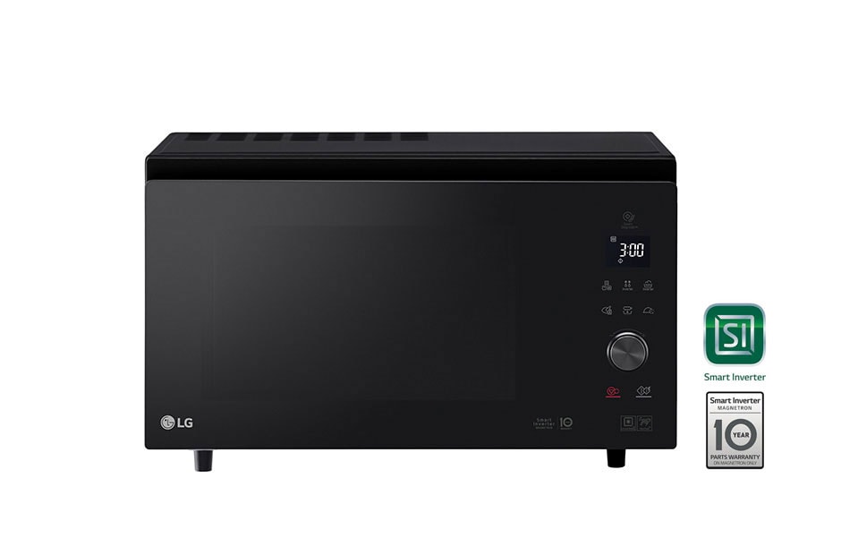LG Microonde combinato 39 litri, potenza 1100W | Frittura leggera, Smart Inverter, Nero, MJ3965BPS