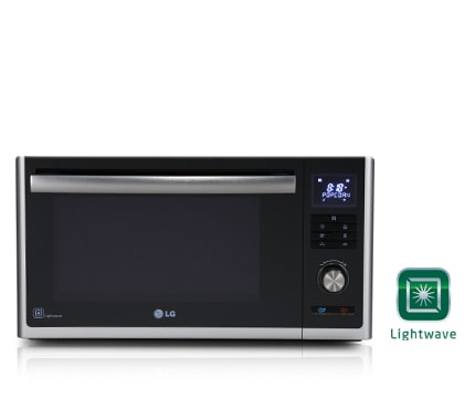 Vista frontale di LG Microonde Grill 23 litri Lightwave Cottura a vapore Colore Argento ML2381FPS