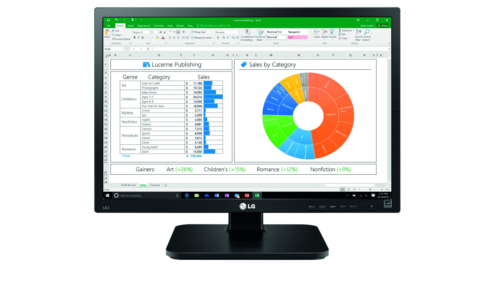 Vista frontale di LG Monitor PC 22&#34; 16:10 Linea Office Pivot 22BK55WV-B 