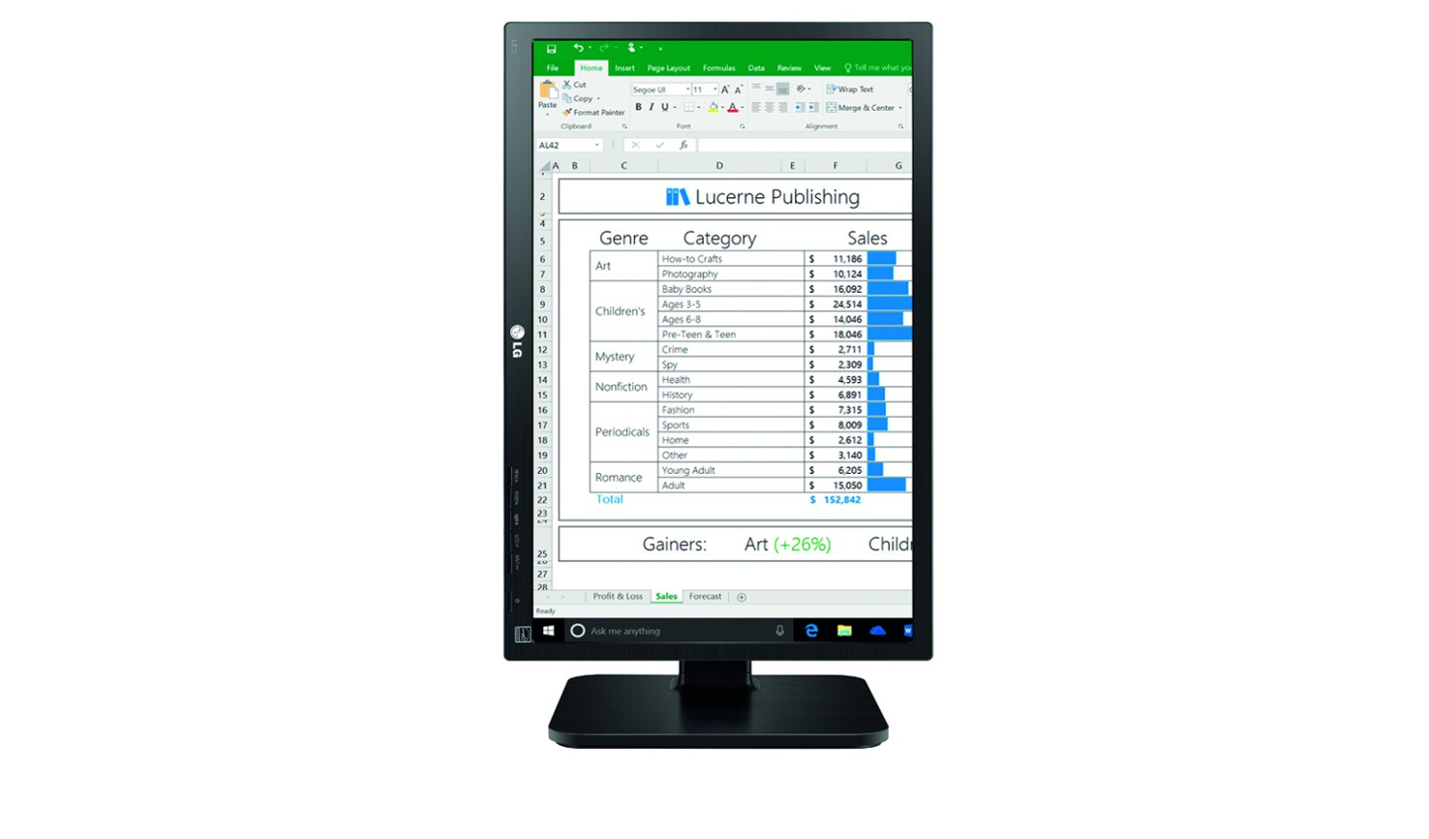 LG Monitor PC 22" 16:10 Linea Office Pivot, 22BK55WV-B 