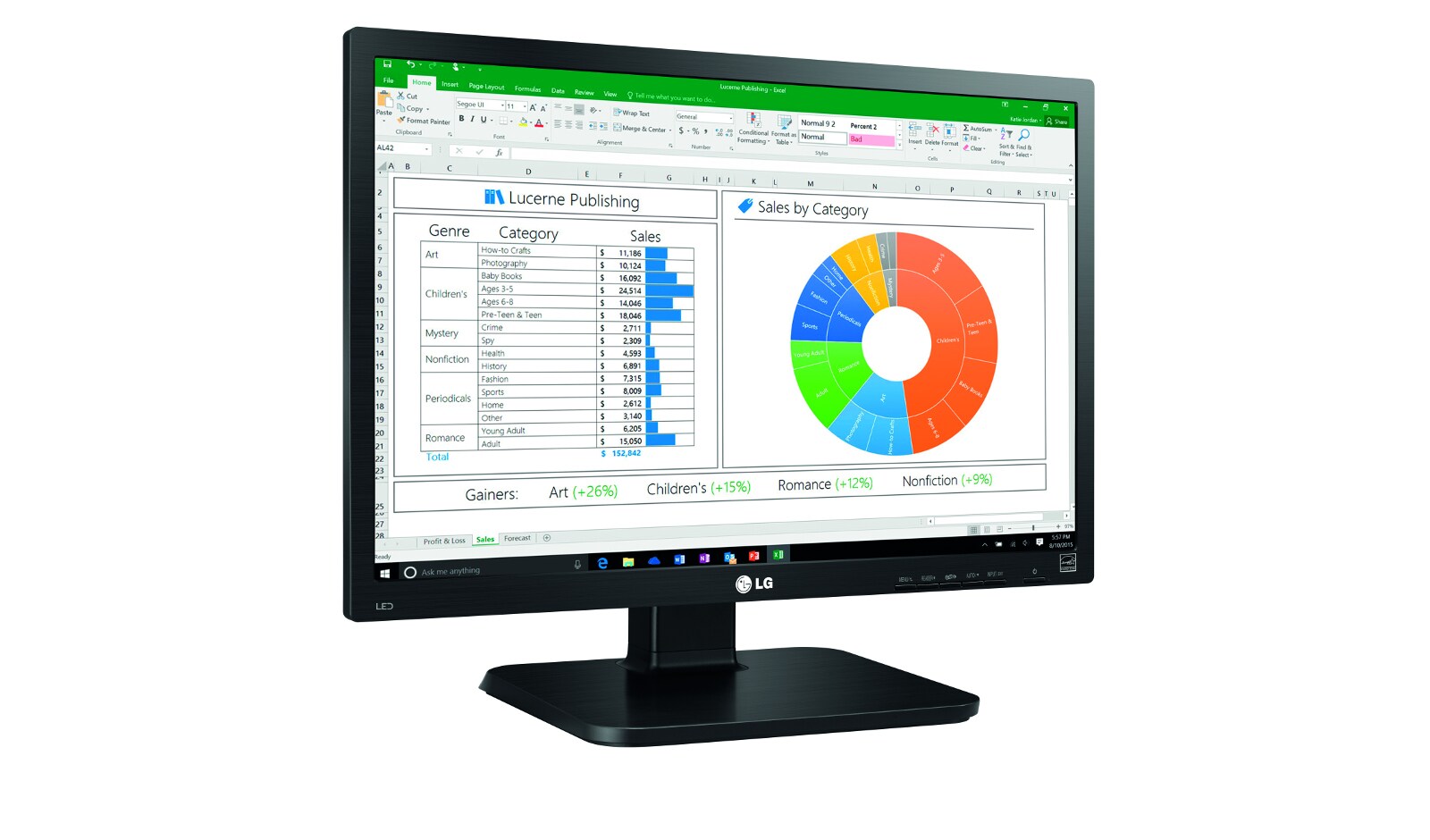 LG Monitor PC 22" 16:10 Linea Office Pivot, 22BK55WV-B 