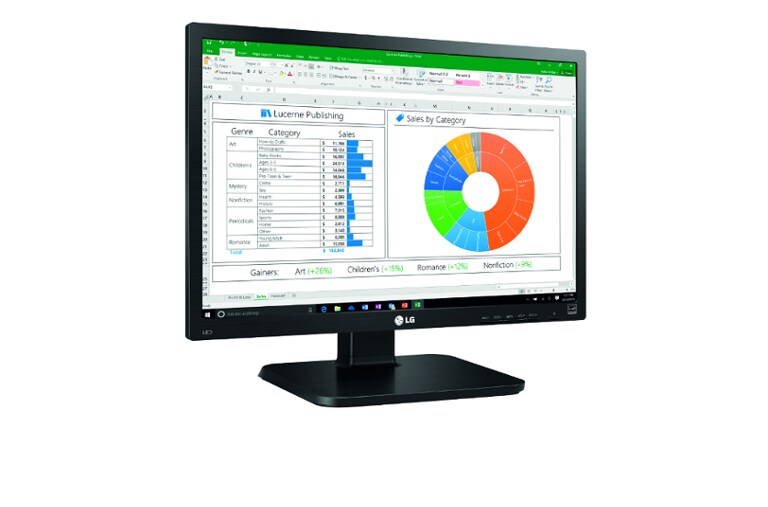 LG Monitor PC 22" 16:10 Linea Office Pivot, 22BK55WV-B 