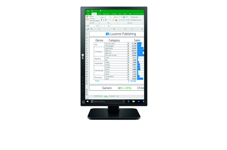 LG Monitor PC IPS 24" 16:10 Linea Office Pivot, 24BK55WV-B