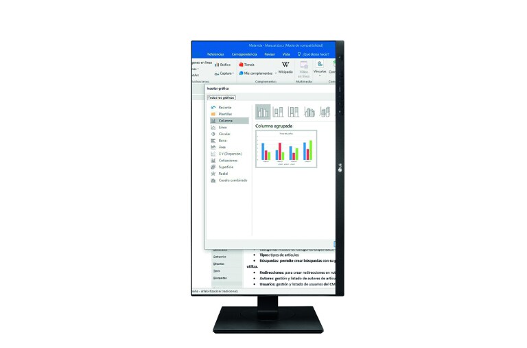 LG Monitor PC IPS 24" 16:9 Full HD Linea Office Design Cinema Screen  Pivot, 24BK750Y-B