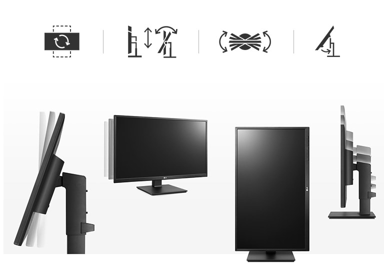 caratteristiche ergonomiche del supporto regolabile in altezza, inclinazione, regolazione di giro e rotazione con supporto a scatto per eseguire l’installazione