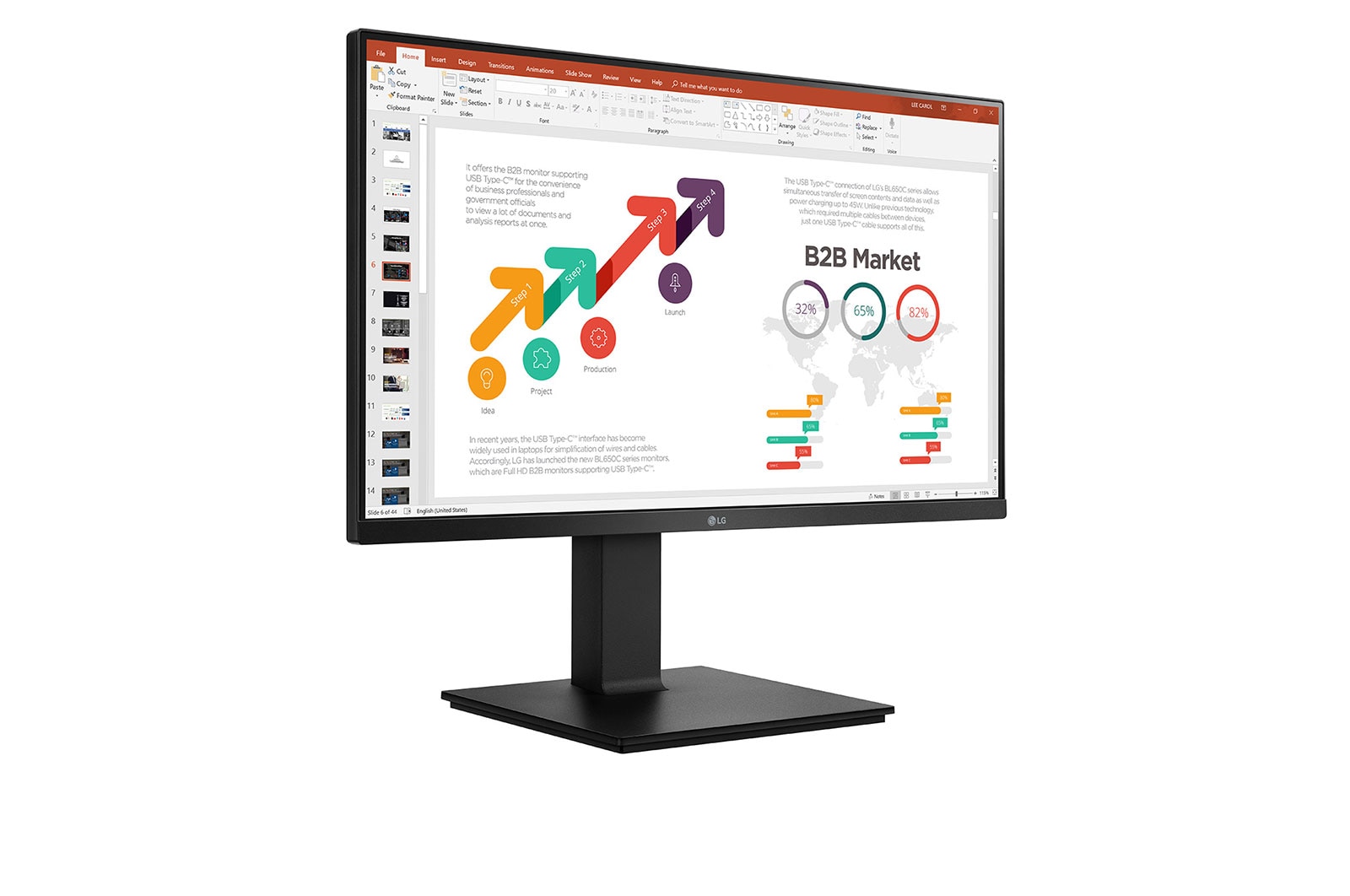 LG Monitor Professionale IPS 24" Full HD Speaker Integrati, 24BP450S-B