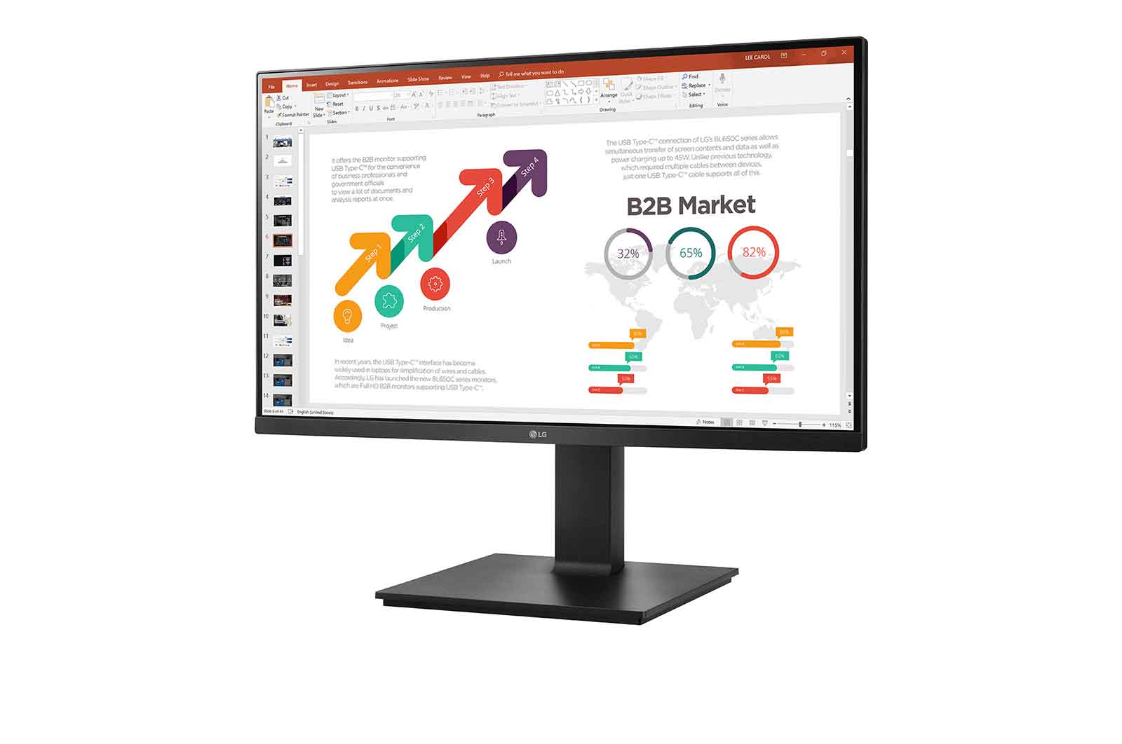 LG Business | Monitor 24" | Full HD, IPS, Speaker integrati, 24BP45SP-B