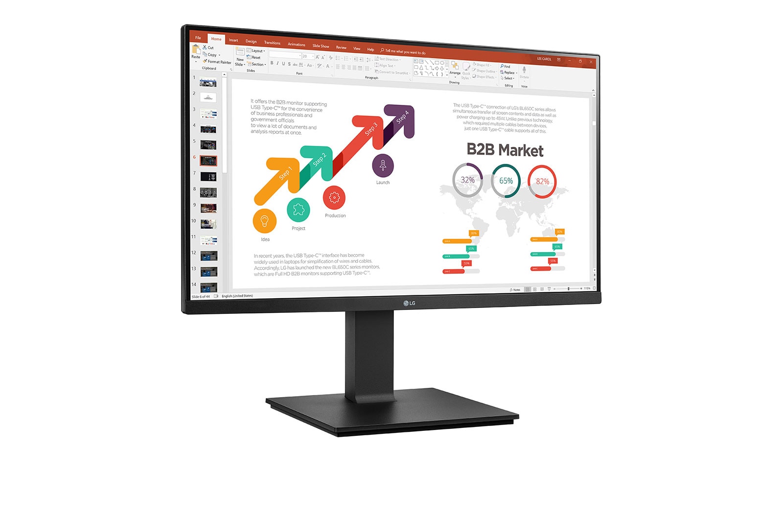 LG Business | Monitor 24" | Full HD, IPS, Speaker integrati, 24BP45SP-B
