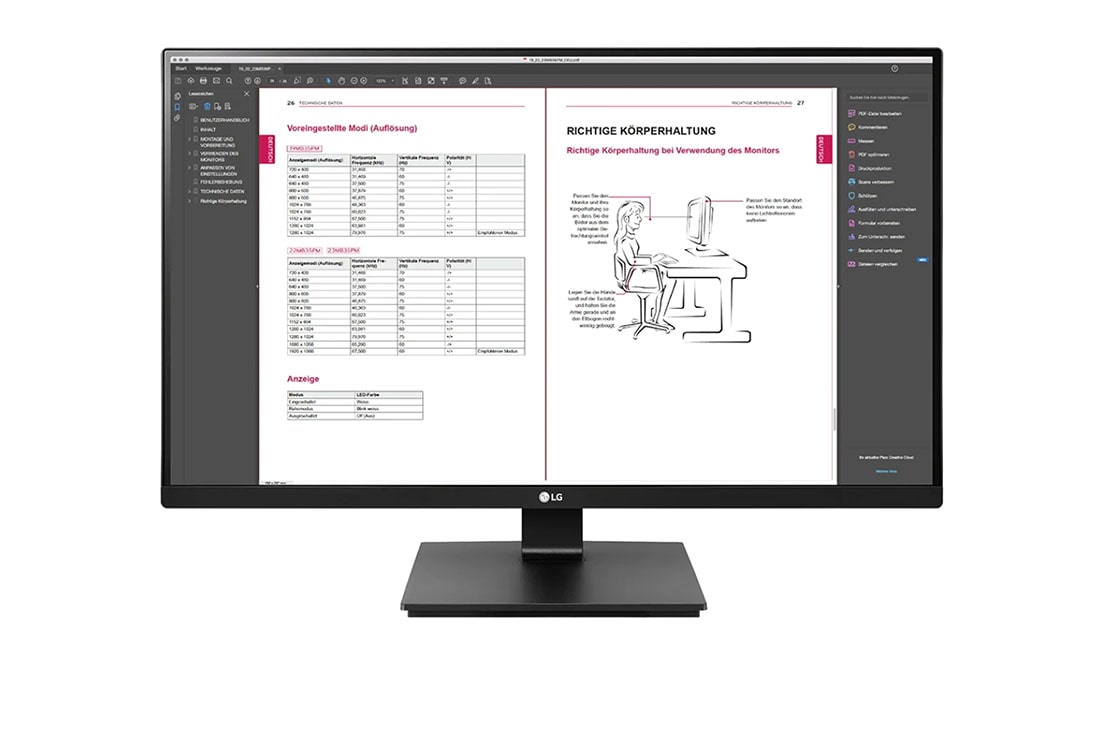 LG Monitor Professionale IPS 27" Quad HD HDR Speaker Integrati, 27BN65QP-B