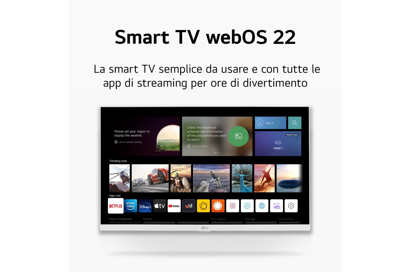 LG Full HD | TV 27" Serie TQ615S | Full HD, IPS, smart TV webOS 22, Bianco, 27TQ615S-WZ