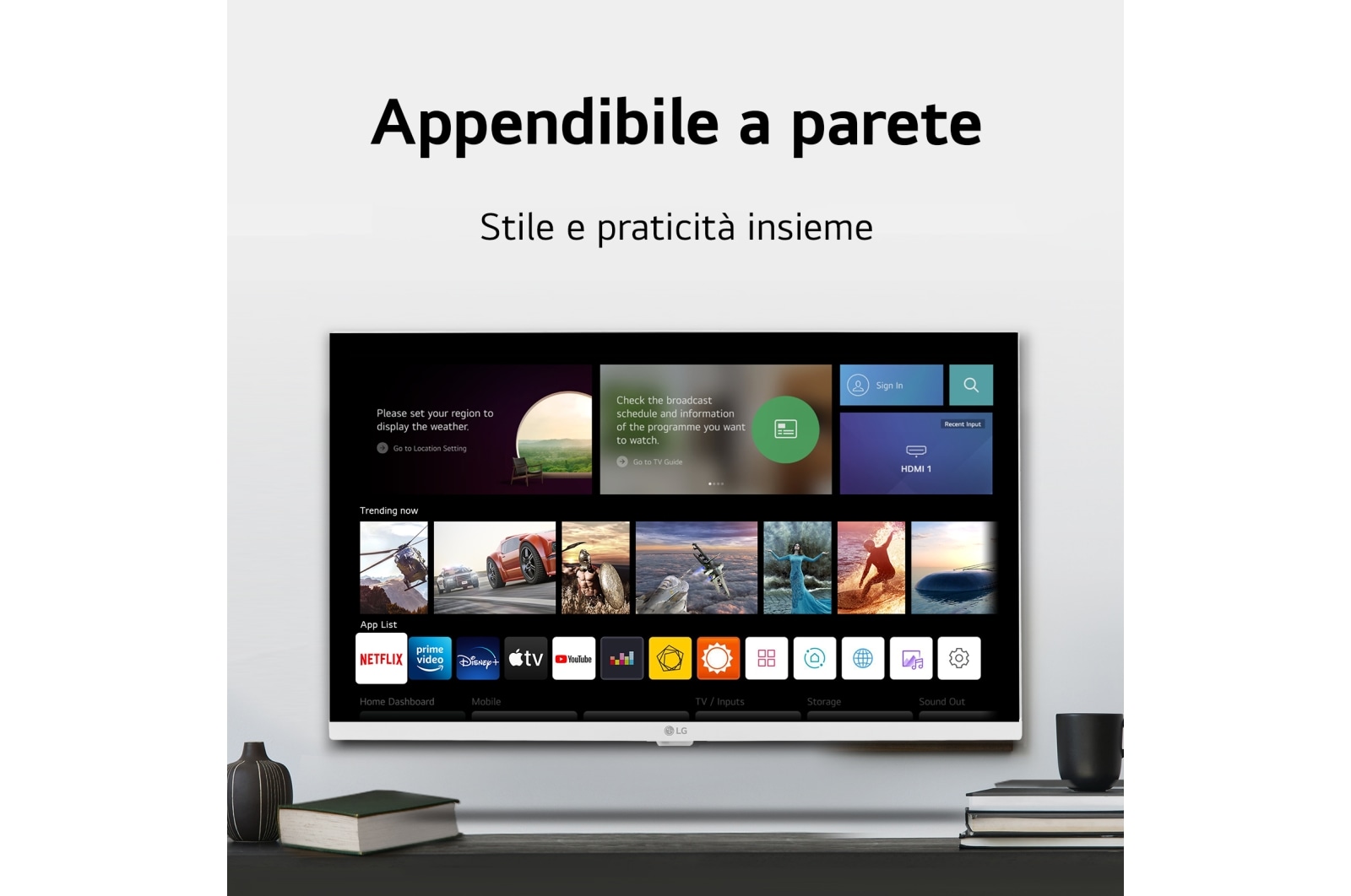 LG Full HD | TV 27" Serie TQ615S | Full HD, IPS, smart TV webOS 22, Bianco, 27TQ615S-WZ