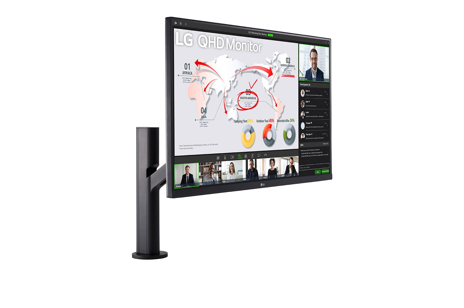 LG Quad HD | Monitor 32" Serie QP880 | Quad HD, Stand Ergo, IPS, USB-C, Speaker Integrati, 32QP880-B