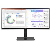 LG Business | Monitor Docking 34" | Quad HD 21:9 Curvo, IPS, USB-C, RJ45, Webcam e Speaker integrati, 34BQ77QC-B