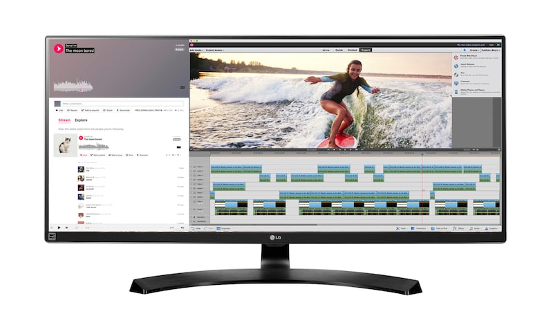 LG Monitor PC IPS 34" 21:9 Quad HD Piatto, 34UM88