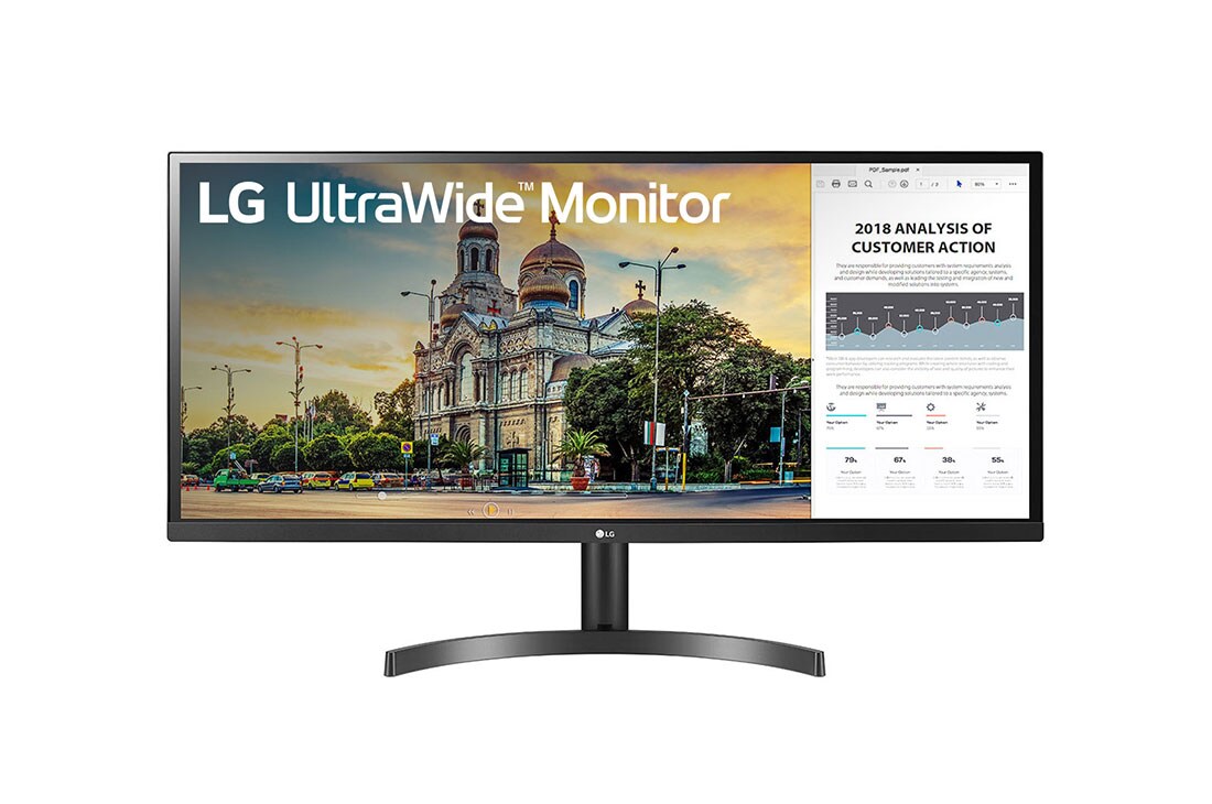 LG Monitor PC IPS 34” 21:9 Full HD Piatto HDR Design Slim (3 Lati ...