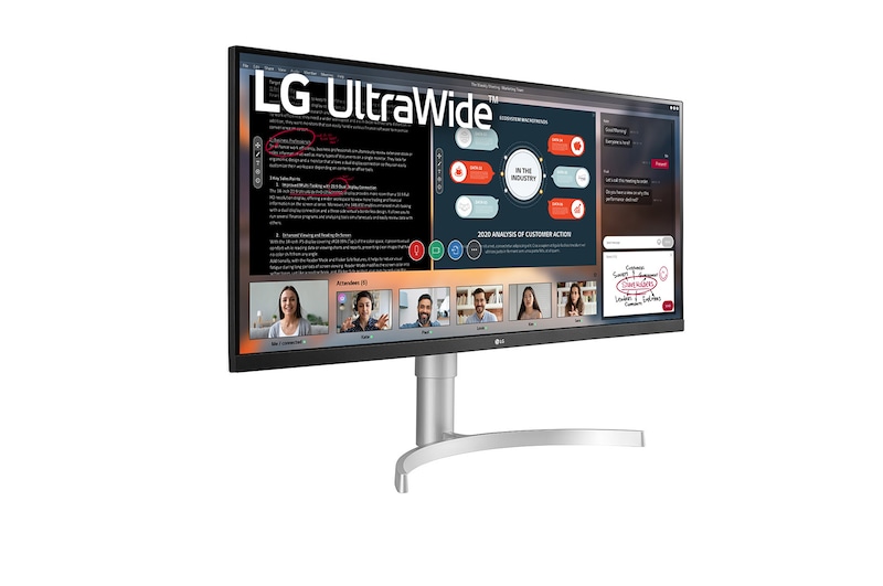 LG Monitor UltraWide IPS 34" 21:9 Full HD HDR 400, 34WN650-W