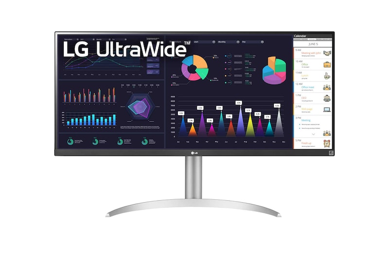 LG UltraWide | Monitor 34" Serie WQ650 | Full HD 21:9, IPS, HDR 400, Speaker Integrati, 34WQ650-W