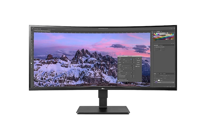 LG Business | Monitor 35" | Quad HD 21:9 Curvo, USB-C, Speaker integrati, 35BN77CP-B