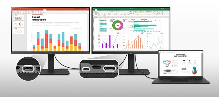 postazione di lavoro produttiva con USB di Tipo-C™ e DisplayPort.