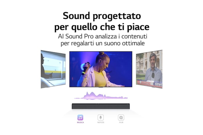 LG Soundbar S60Q | 300W I 2.1 canali | Dolby Atmos Virtual, AI Sound Pro, S60Q