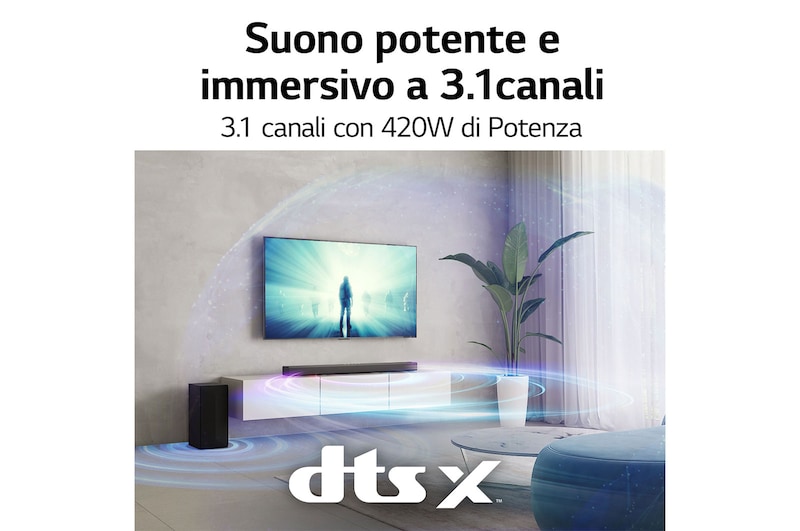 LG Soundbar per TV con audio a 3.1 canali LG, S65Q