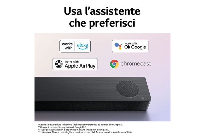 LG Soundbar S80QY I 480W I 3.1.3 canali I Meridian, Dolby Atmos, AI Sound Pro, Wi-Fi, S80QY