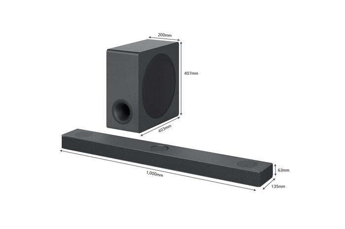 LG Soundbar S80QY I 480W I 3.1.3 canali I Meridian, Dolby Atmos, AI Sound Pro, Wi-Fi, S80QY