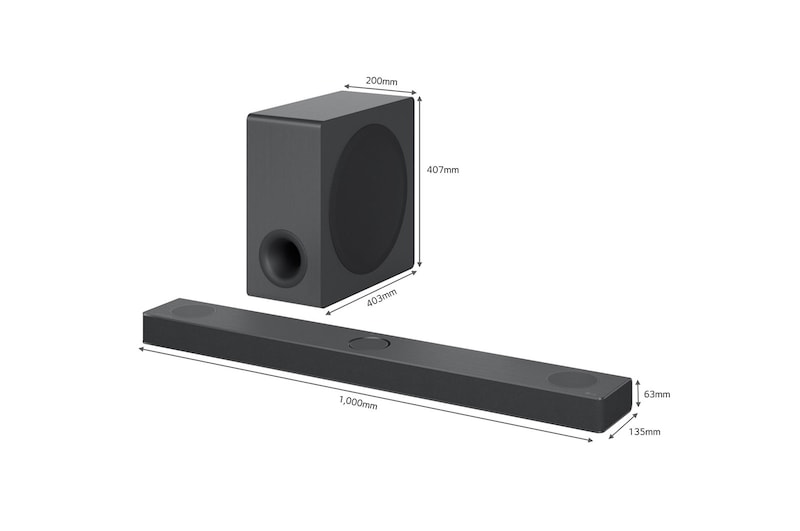 LG Soundbar S80QY I 480W I 3.1.3 canali I Meridian, Dolby Atmos, AI Sound Pro, Wi-Fi, S80QY