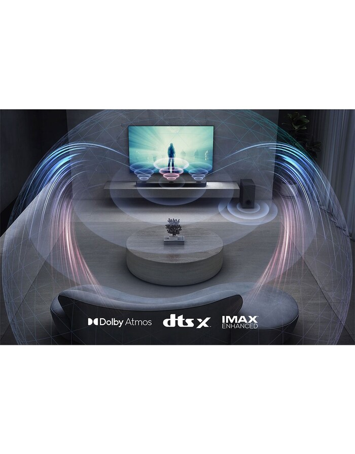 LG Soundbar S90QY I 570W I 5.1.3 canali I Meridian, Dolby Atmos, AI Sound Pro, Wi-Fi, S90QY