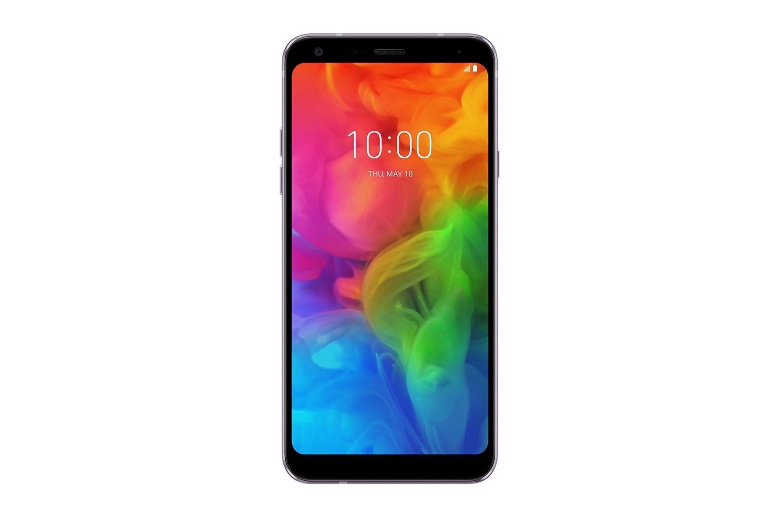 Vista frontale di LG Q7 Smartphone FullVision 5.5&#34; Selfie ritratto Audio DTS:X Resistente all’acqua Batteria 3000mAh ricarica rapida LMQ610EM