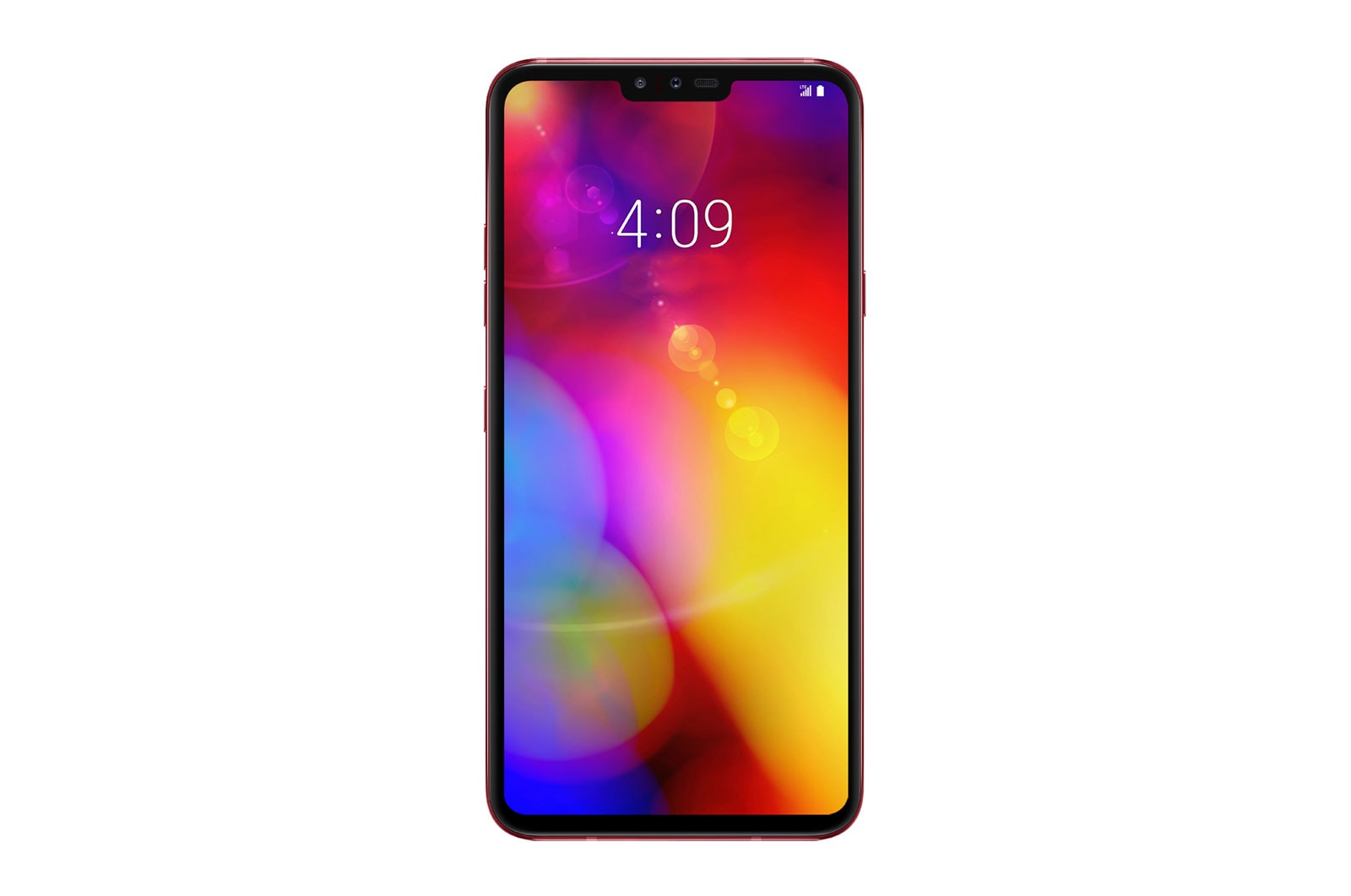 Vista frontale di LG V40 ThinQ Dual SIM Smartphone I.A. Display OLED FullVision 6.4&#34; 5 fotocamere Audio professionale LMV405EBW